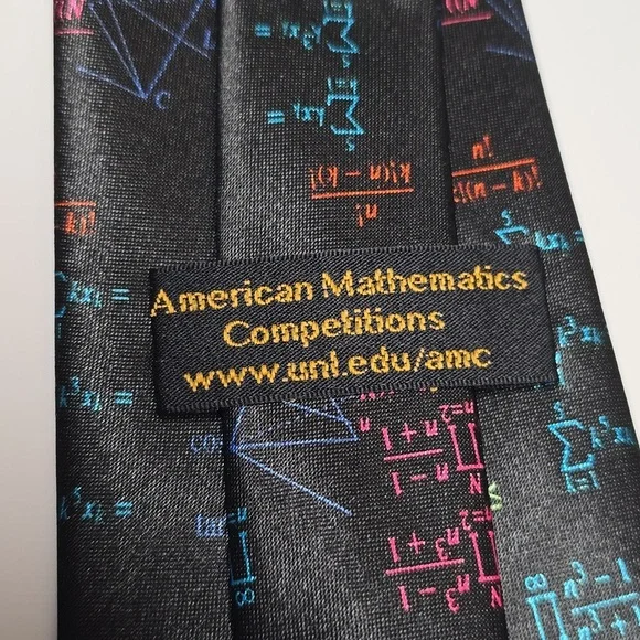 {American Mathematics Competitors} Men's Mathematical Equations Black Tie - Picture 5 of 6